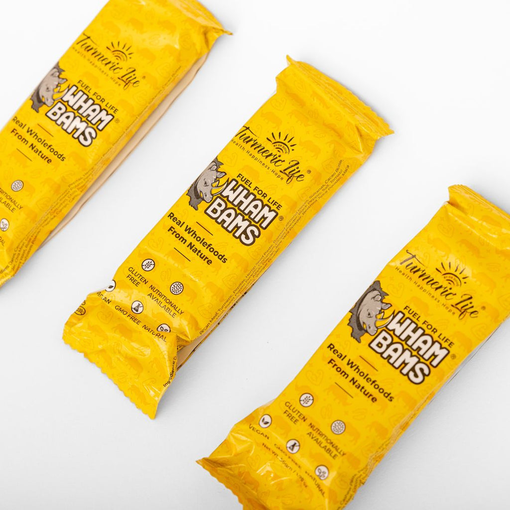 WhamBam Bites are made with all natural ingredients to optimise athletic performance, WhamBams are premium Turmeric wholefood bars designed with the athlete in mind